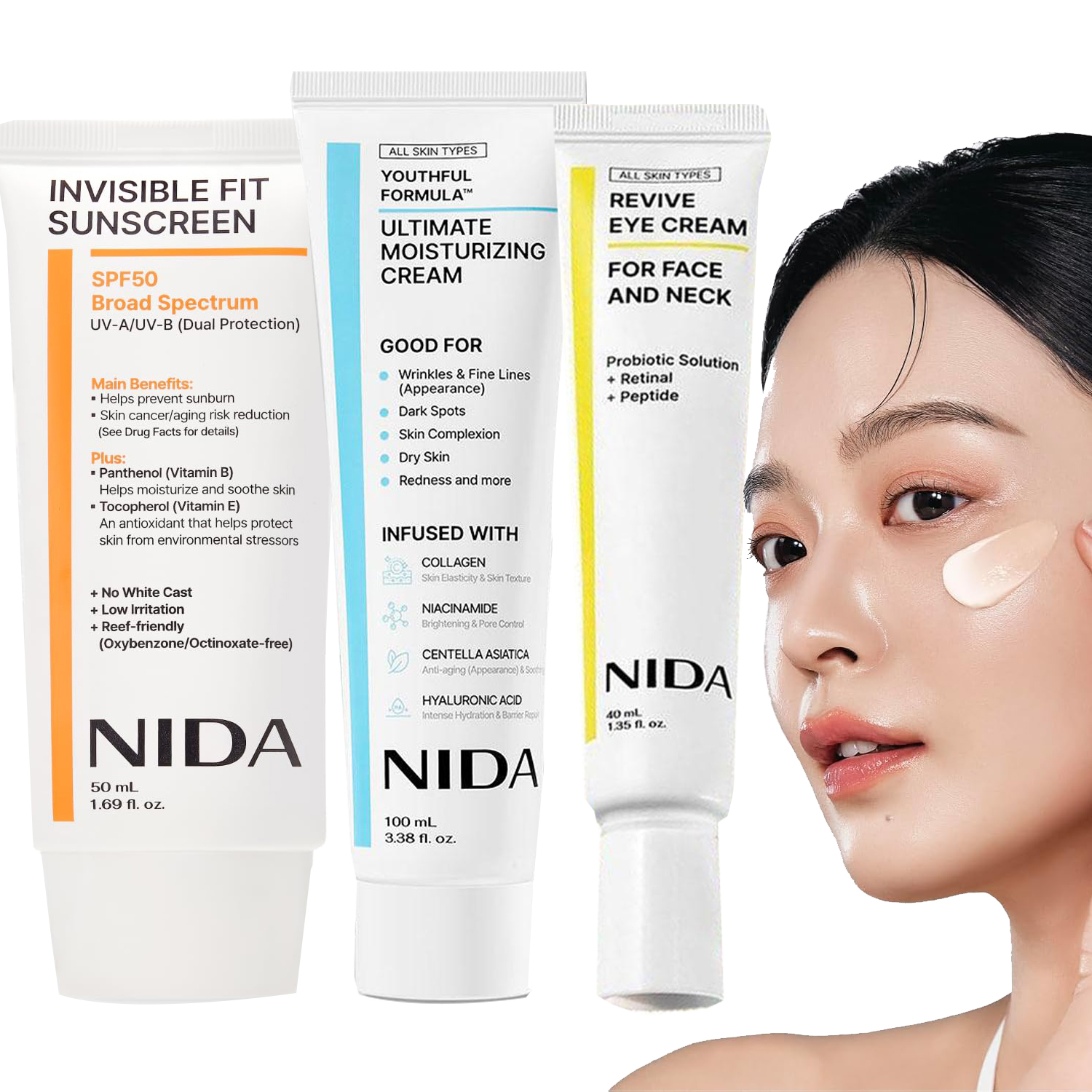 Spf 50 Sunscreen - NIDA Moisturizing Cream+Sunscreen SPF 50 Cream