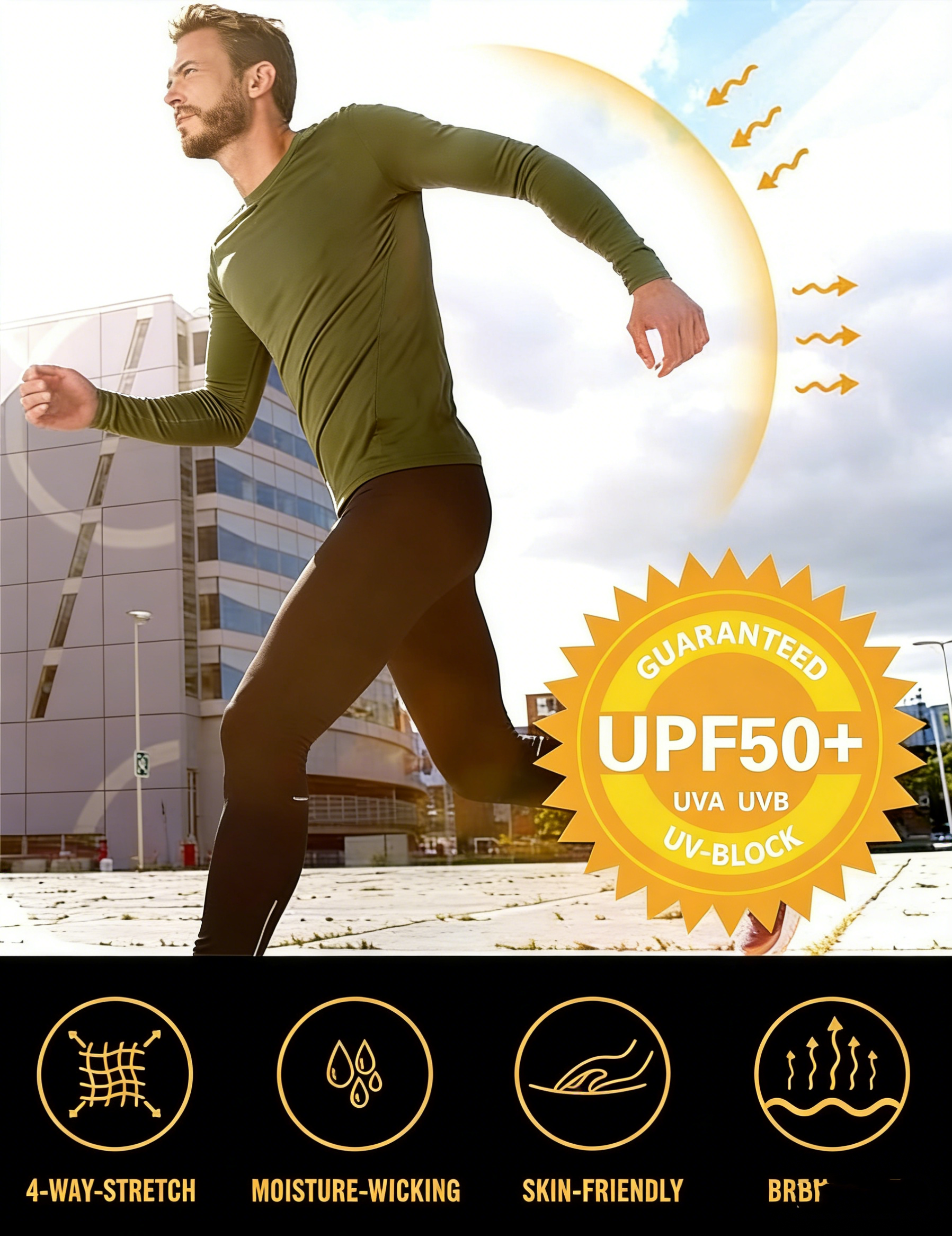 Men's Sun Protection Shirts UV - Spf 50 Sunscreen review and price