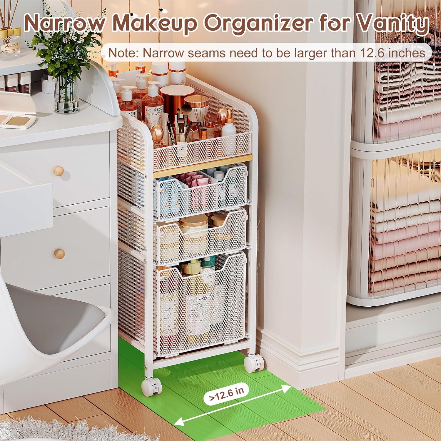 Rolling Makeup Cart Organizer  - Skincare You review and price
