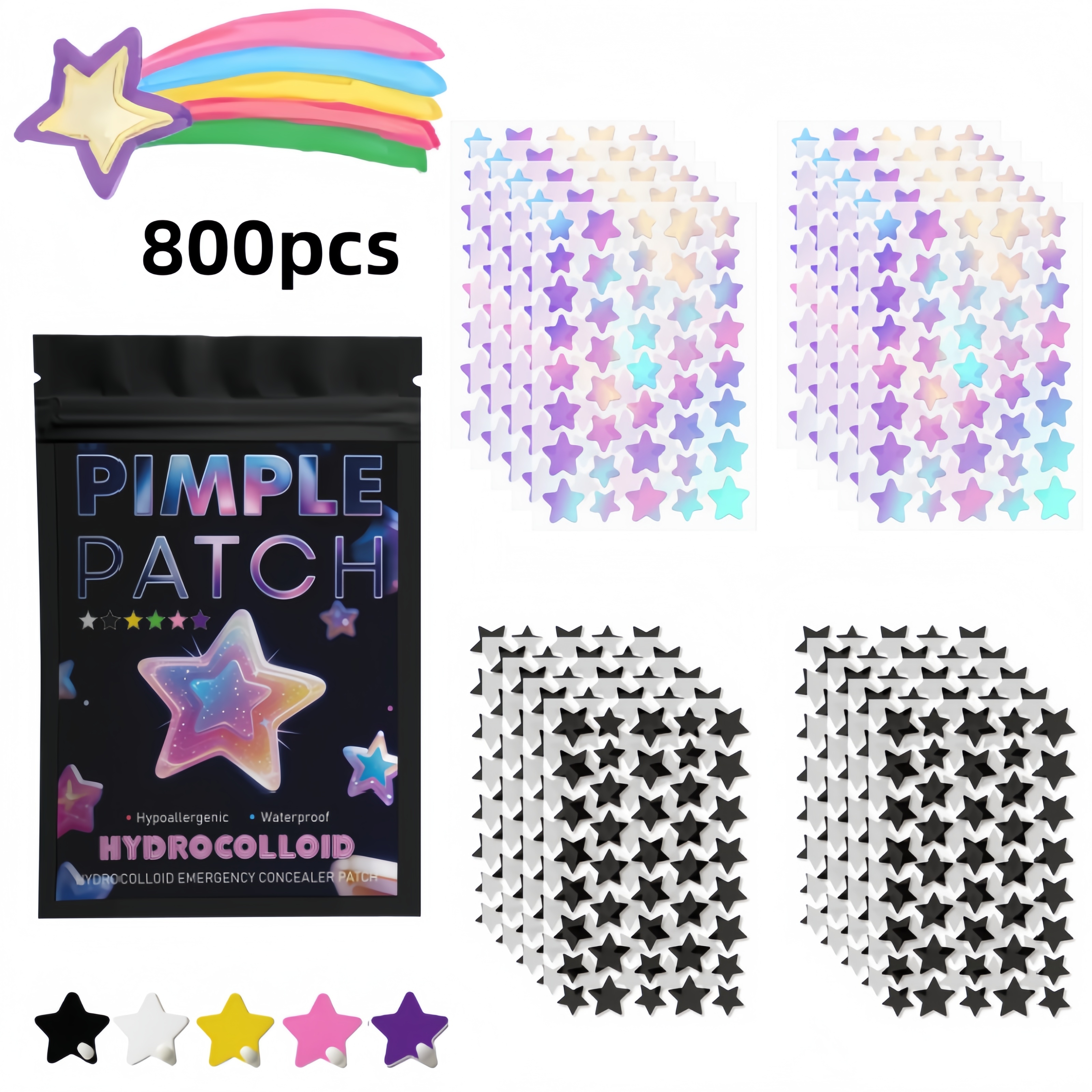 400/800pcs Iridescent & Black  - Skincare You review and price