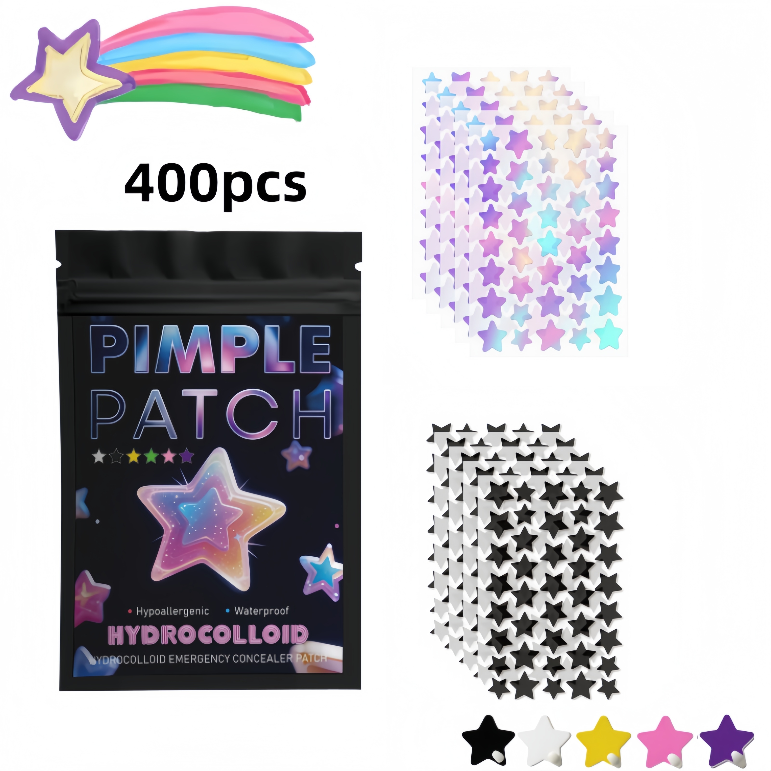 400/800pcs Iridescent & Black  - Skincare You review and price