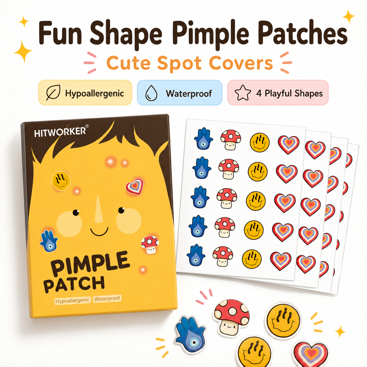 100Pcs Cute 4 Shapes Acne Pimp - Skincare You review and price